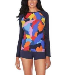 Nautica Swimwear Long Sleeve Rashguard Shirt Multicolor
NWOT Size large